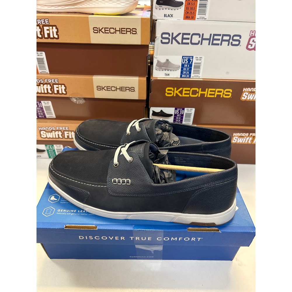 Nunn Bush Luca MT Boat Shoes Mens 14 Navy Leather Dual Comfort 85172-492 060